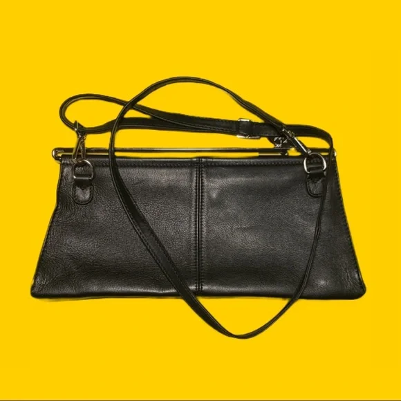 🟠 Renato Angi 🟠 ‘Vanesia’ black lambskin leather cross body bag/clutch - Picture 4 of 9